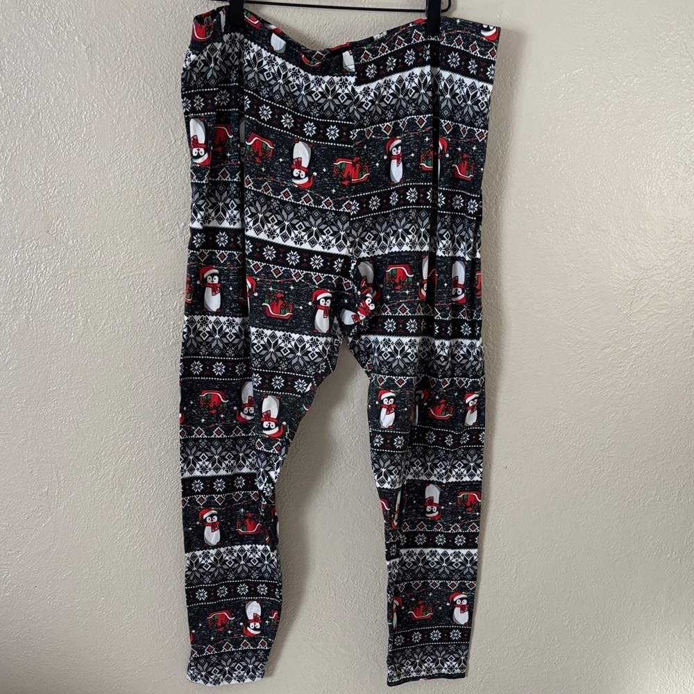 Winter Penguin Christmas Plus Size Leggings 3X